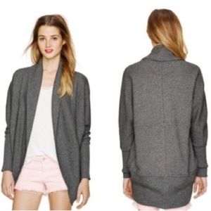 ARITZIA WILFRED cocoon cardigan shawl collar grey space dye ribbed edges medium